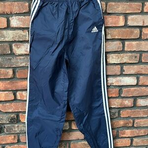 Adidas Navy Track Pants with White Stripes